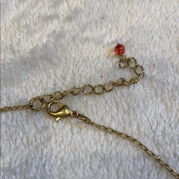 Red and gold beaded short chain necklace | Sz OS - Picture 4 of 4